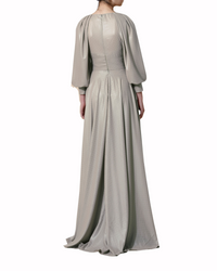 Bishop Fitted Long Grey Dress