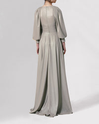 Bishop Fitted Long Grey Dress