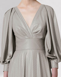 Bishop Fitted Long Grey Dress