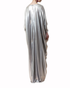 Cape-Like Long Draped Silver Dress