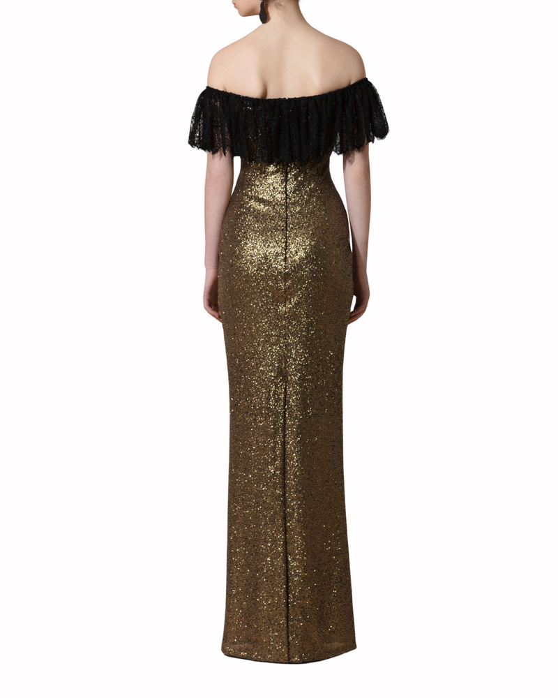 Off-Shoulder Long Fitted Dress