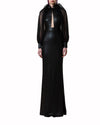 Raglan See-Through Feathered Dress