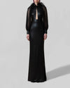 Raglan See-Through Feathered Dress