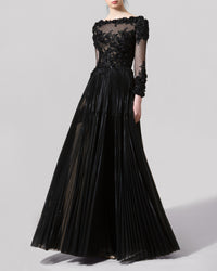 Wide Neckline Embellished Dress