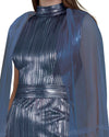 Blue Slim Caped Dress