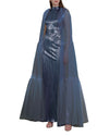 Blue Slim Caped Dress