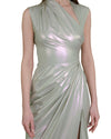 Asymmetrical Neckline Mint Dress
