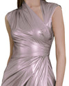Asymmetrical Neckline Pink Dress
