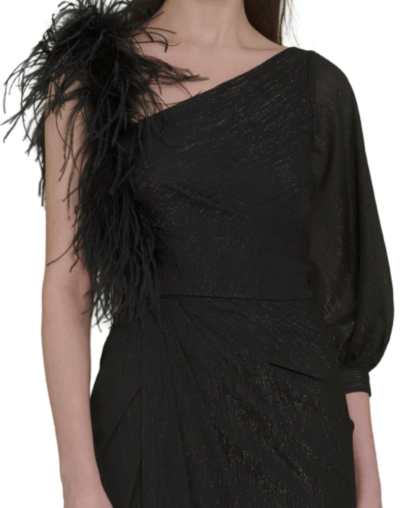 Asymmetrical Feather Dress