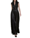 V-Cut Neckline Pleated Dress