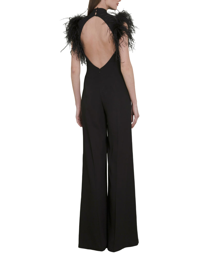 Feathered Shoulders Jumpsuit