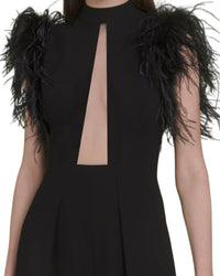 Feathered Shoulders Jumpsuit