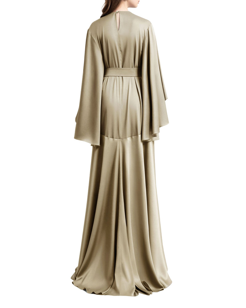 Greige Loose-Cut Bell Sleeves Kaftan