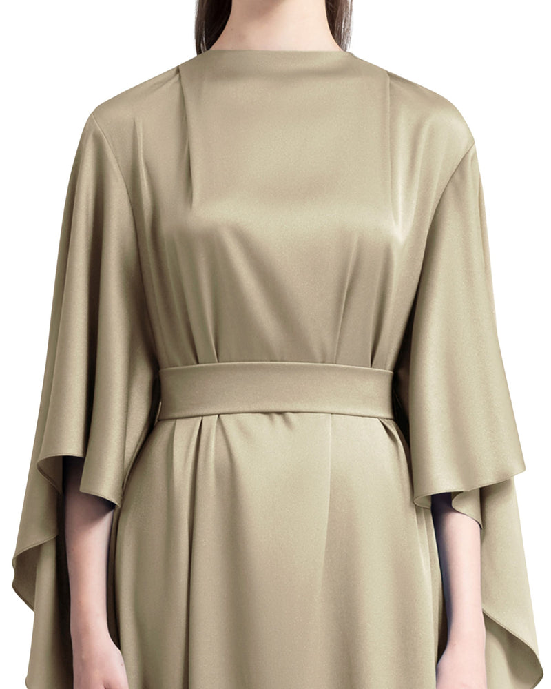 Greige Loose-Cut Bell Sleeves Kaftan