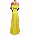 Strapless Cut Flared Yellow Dress