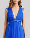 Royal Blue V-neckline Dress