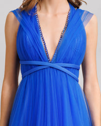 Royal Blue V-neckline Dress