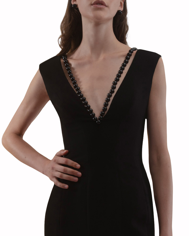 Long Dress With Ruffled Slit
