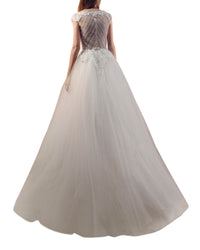 Square Neckline, Cap Sleeves Gown