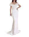 Ruffled Neckline Gown