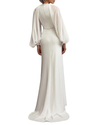 Beaded Round Neck Gown