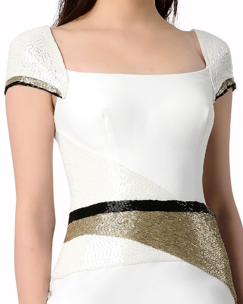 Beaded Cap Sleeve Dress