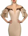 Off-Shoulder with Pleated Sleeves Dress