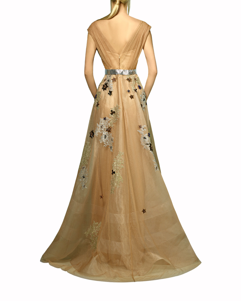 Structured Sheer Bodice Dress