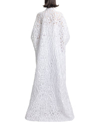Open Floor-Length Light Grey Kaftan