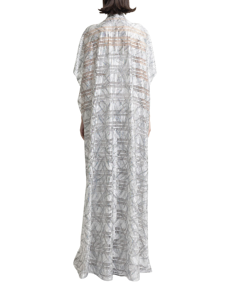 Open Floor-Length Grey Kaftan