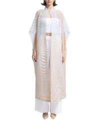Open Blue and Peach kaftan