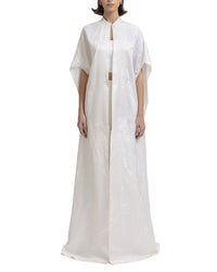 Open Floor-Length Cream Kaftan