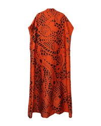 Open Floor-Length Orange Kaftan