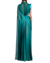 Long Green Dress with Cut-Outs