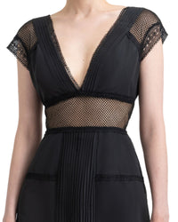 V-Neckline Flared Dress