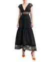 V-Neckline Flared Dress