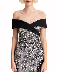 Off-Shoulders Dress With Slit