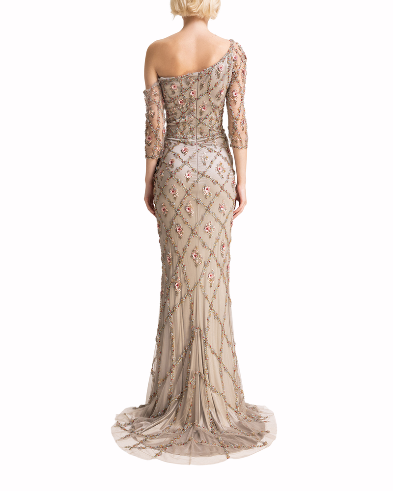Beaded Dress with 3/4 Sleeves