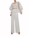 Flared Ivory Pants With Pockets