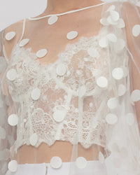 Lace Corset Paired With Dotted Tulle Top