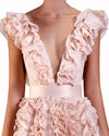 Ruffled V-Neck Tulle Dress