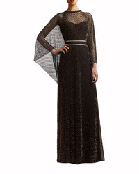 Embellished Cape Dress