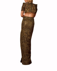 Puffed Short Sleeves Dress