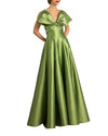 Bow-Like Princess Cut Long Dress