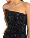 Strapless Beaded Navy Dress