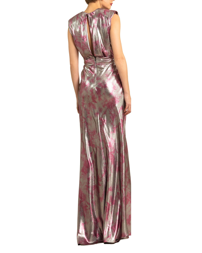 Deep V-Neckline Draped Dress