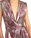 Deep V-Neckline Draped Dress