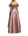Off-Shoulders Dress with Feathers