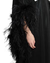 Feathered Hem Long Kaftan