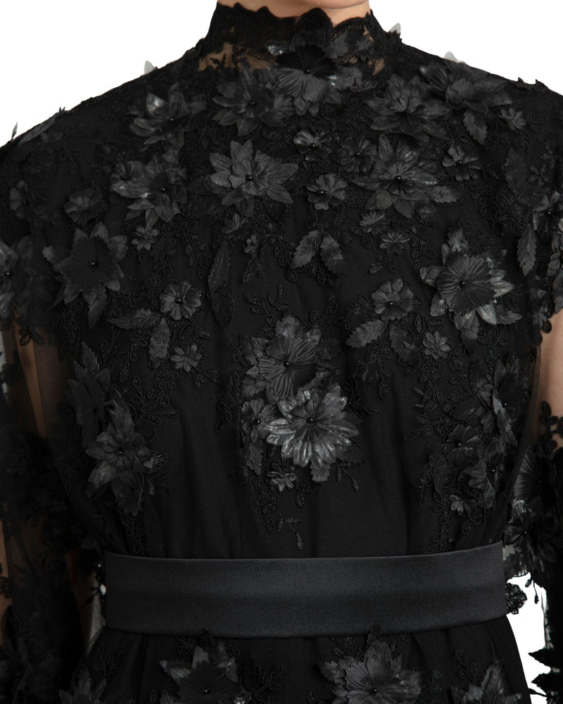 Embellished Red Kaftan with Belt